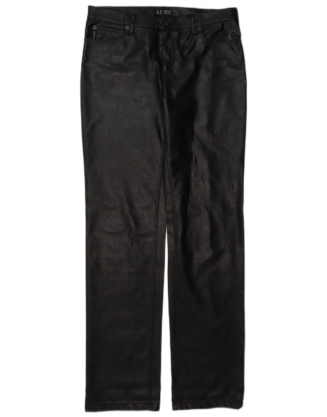 Armani Damen Lederhose W30 L35 Schwarz