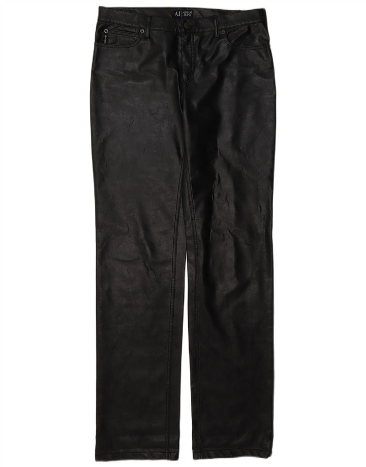Armani Damen Lederhose W30 L35 Schwarz
