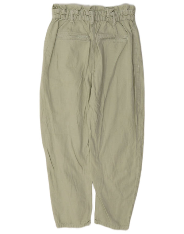 Zara Damen High Waist Tapered Freizeithose EU 38 Small W28 L25 Grau