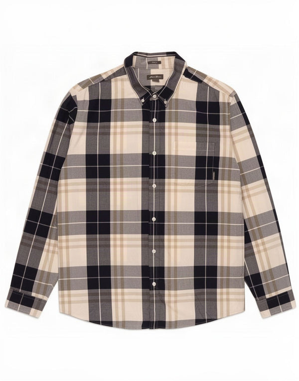 Eddie Bauer Herren-Hemd mit klassischer Passform, 2XL, marineblau, kariert, Baumwolle