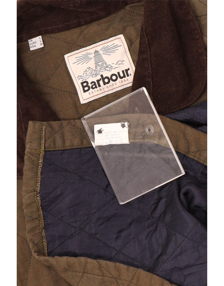 Barbour Herren Steppjacke UK 40 Large Khaki Baumwolle