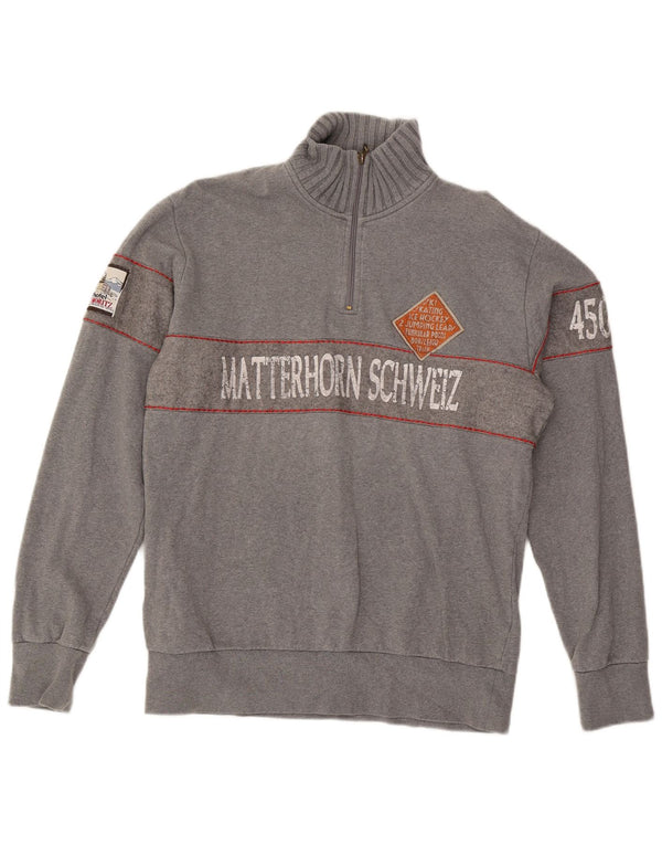 Diadora Herren-Sweatshirt mit grafischem Reißverschluss, XL, grau meliert, Baumwolle