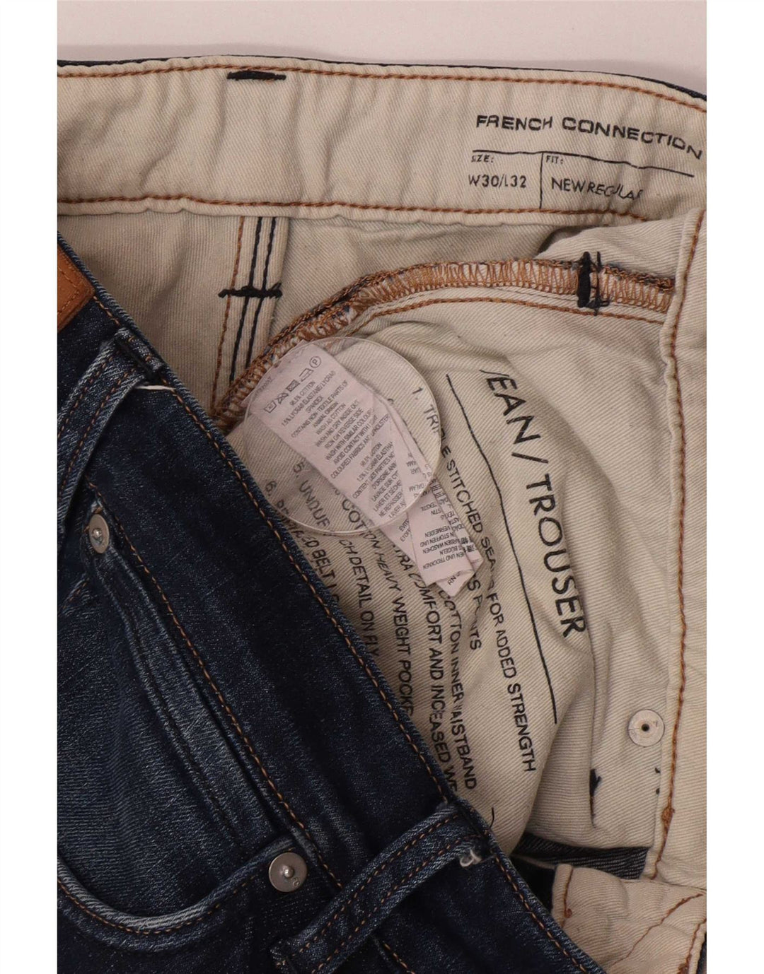 French Connection Herren Regular Straight Jeans W30 L32 Marineblau Baumwolle