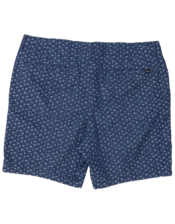 Abercrombie & Fitch Herren Chinoshorts mit abstraktem Muster W36 Large Marineblau