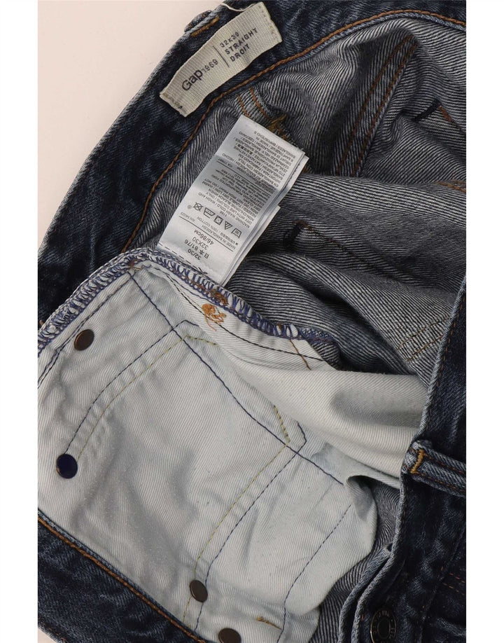 Gap Herren Straight Jeans W32 L30 Blaue Baumwolle