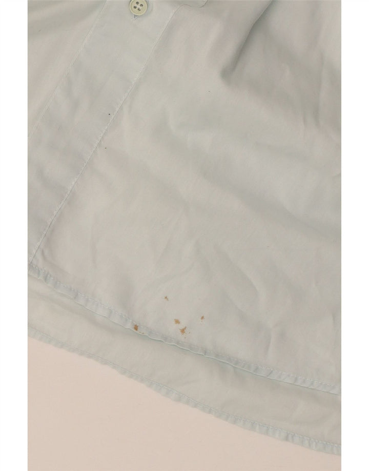 POP 84 Herren-Kurzarmhemd aus mittelblauer Baumwolle