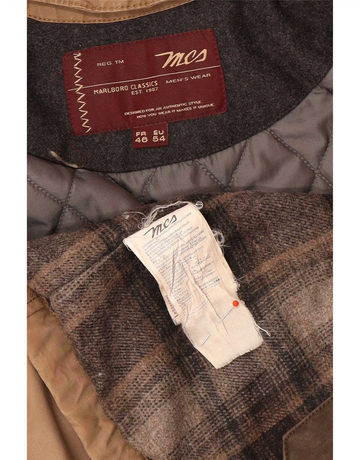 Marlboro Classics Herren-Utility-Jacke EU 54 2XL Braune Baumwolle