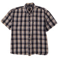 IZOD Herren Kurzarmhemd XL Marineblau kariert Baumwolle