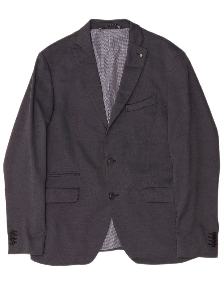Zara Herren-Blazer mit 2 Knöpfen, EU 54, XL, Marineblau, Polyester