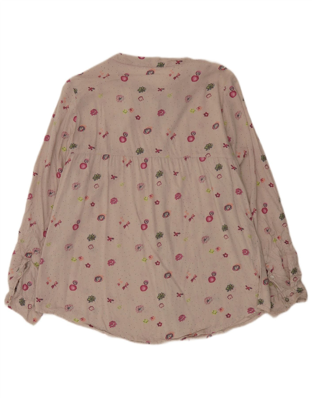 White Stuff Damen-Hemdbluse, UK 12, mittelbeige, geblümte Viskose