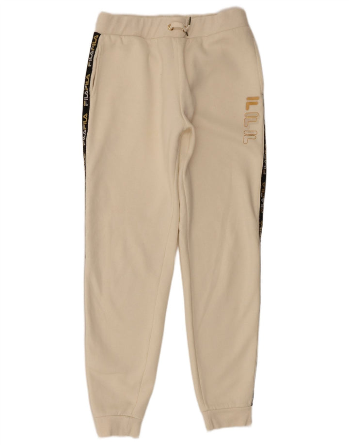 Fila Damen Grafik-Trainingshose, Jogginghose, UK 14, Mittelbeige, Polyester
