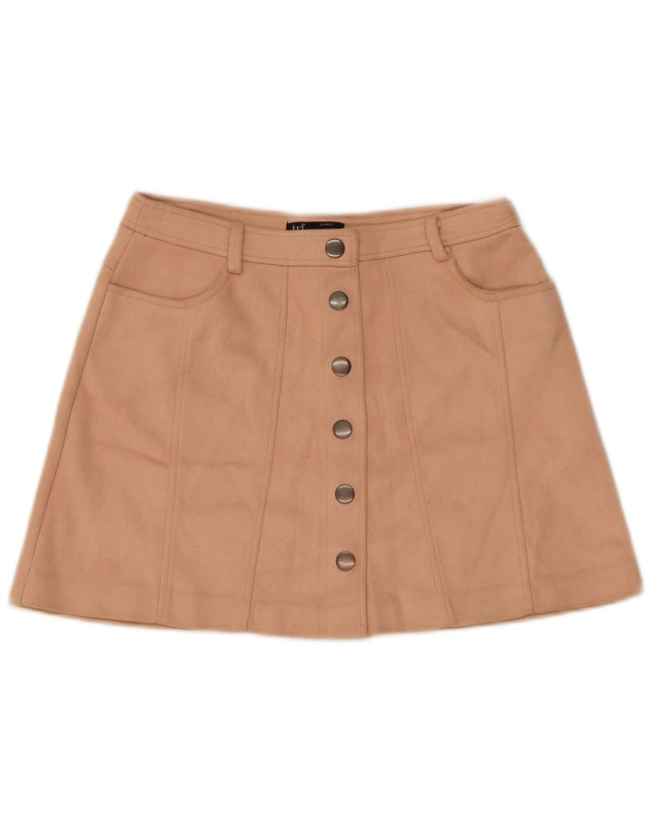 Zara Damen Minirock Medium W28 L15 Beige Polyester