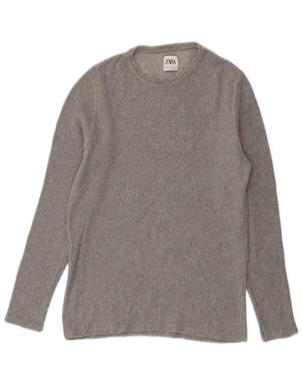 Zara Herren Top Langarm Small Grau