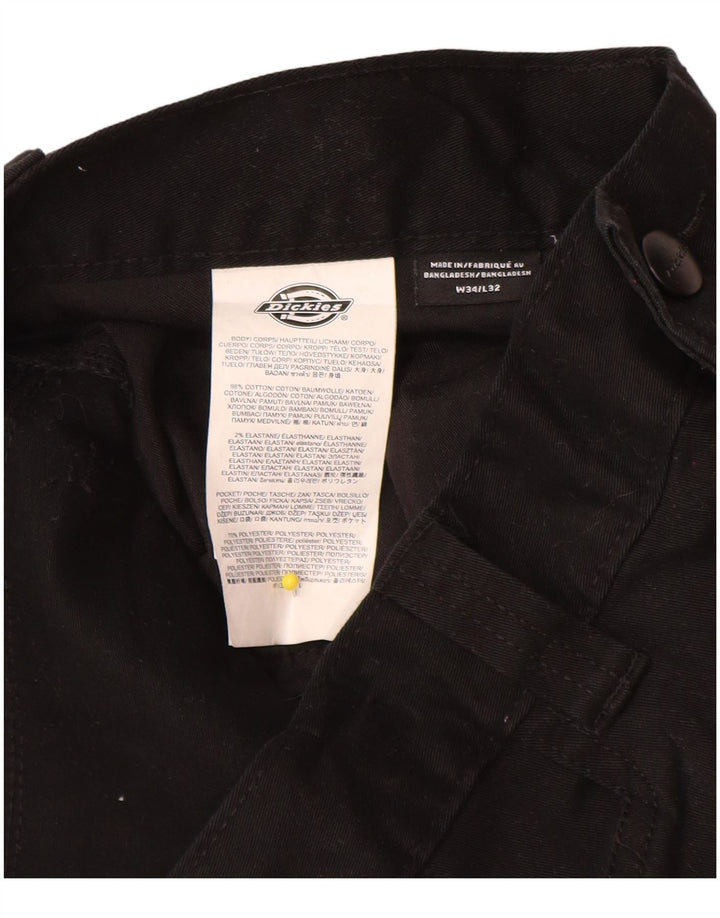 Dickies gerade Herren-Cargohose, W34, L32, schwarze Baumwolle