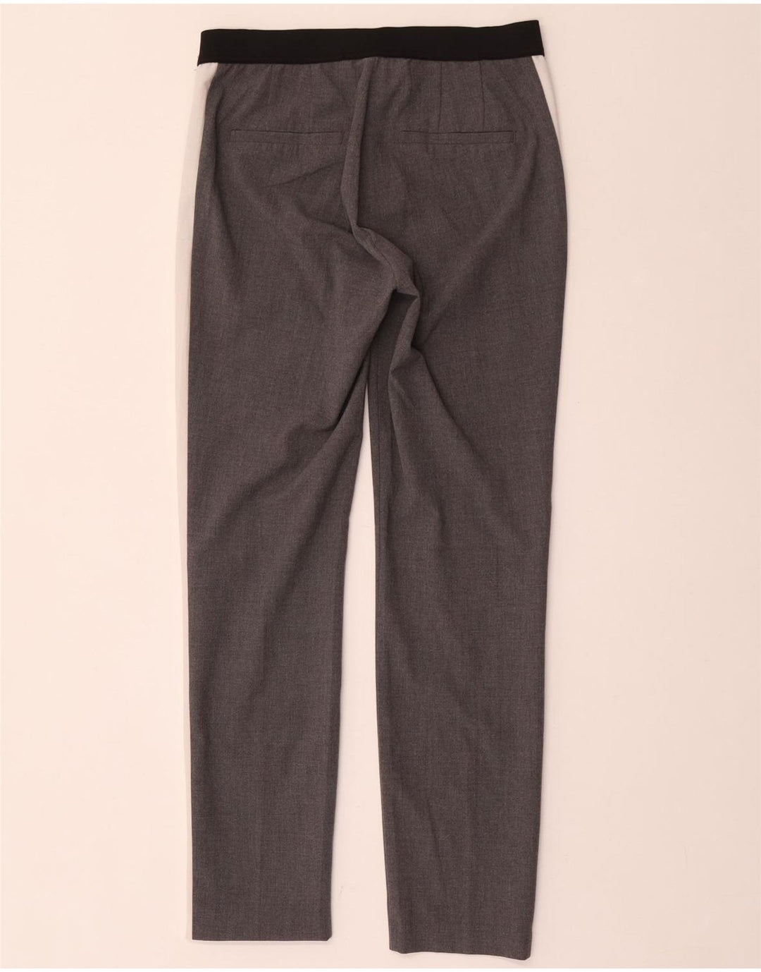 Zara Slim Chino-Hose für Damen, Größe S, W26, L28, Grau, Colourblock-Polyester