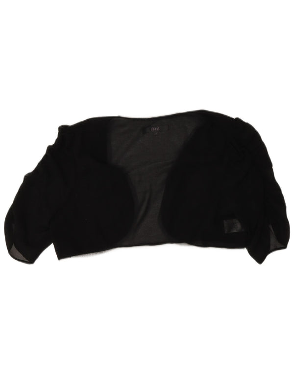 Coast Womens 3/4 Sleeve See Through Bolero Top UK 14 Medium Black Polyester
