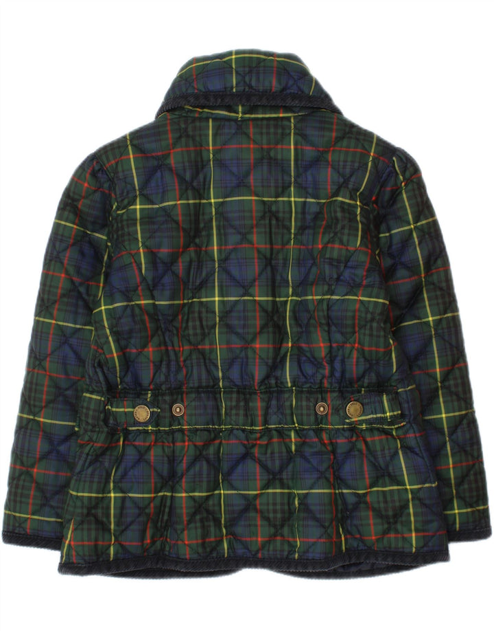 Ralph Lauren Steppjacke für Mädchen, 2–3 Jahre, grün kariertes Polyester