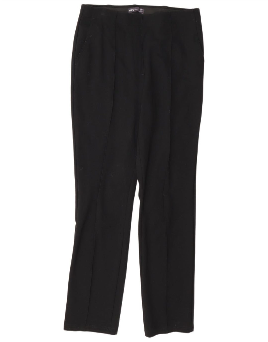 Marks & Spencer Damen gerade Anzughose UK 12 Medium W32 L30 Schwarz