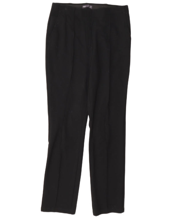 Marks & Spencer Damen gerade Anzughose UK 12 Medium W32 L30 Schwarz