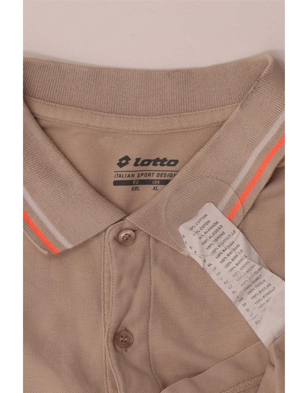Lotto Herren Poloshirt XL Beige Baumwolle