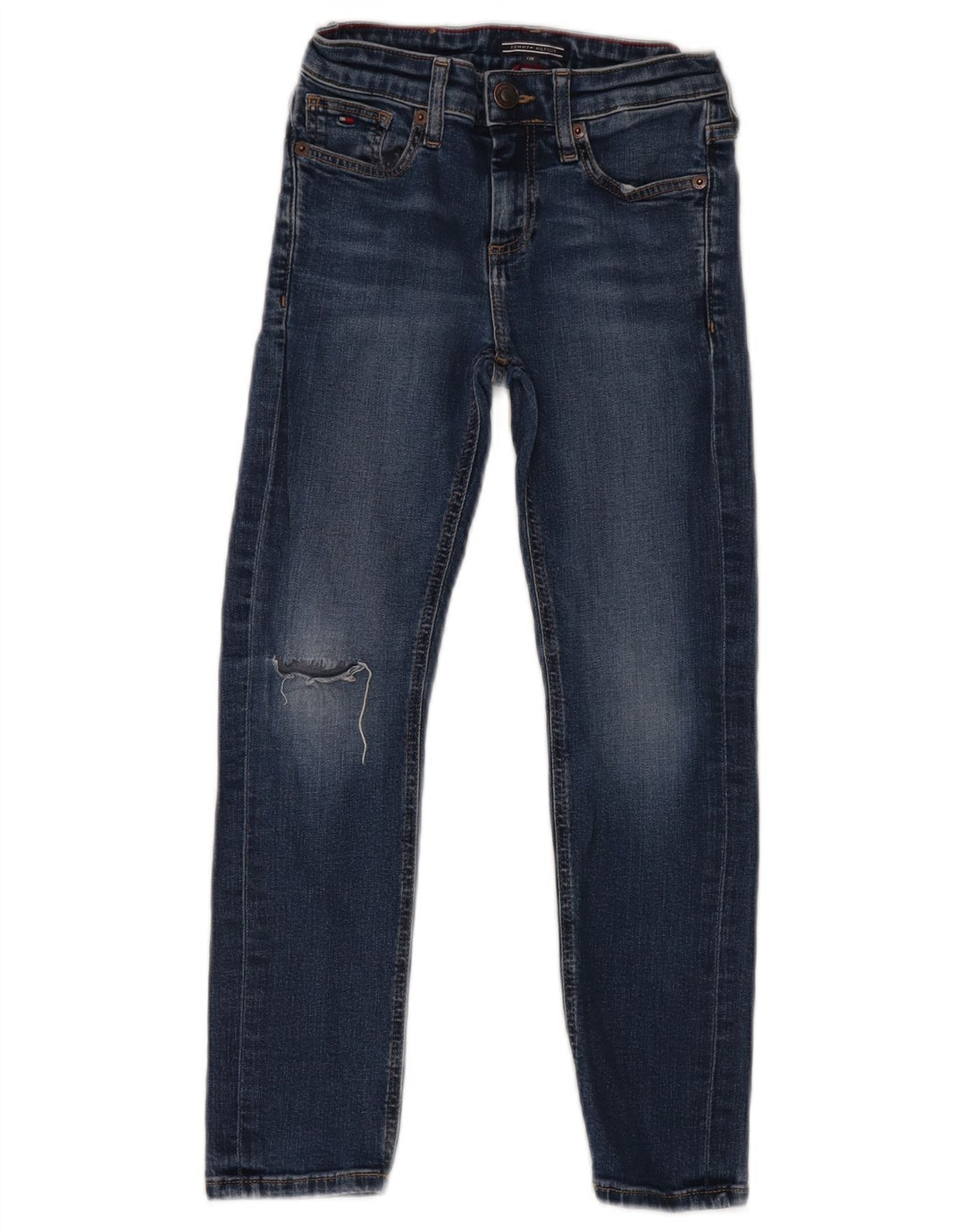 TOMMY HILFIGER Distressed Skinny Jeans für Jungen, 7–8 Jahre, blaue Baumwolle