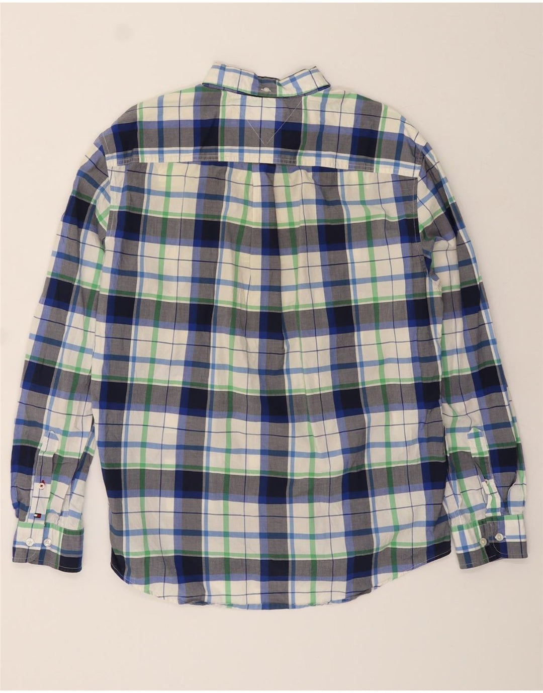 TOMMY HILFIGER Mens Custom Fit Shirt XL Multicoloured Check Cotton Vintage Tommy Hilfiger and Second-Hand Tommy Hilfiger from Messina Hembry 