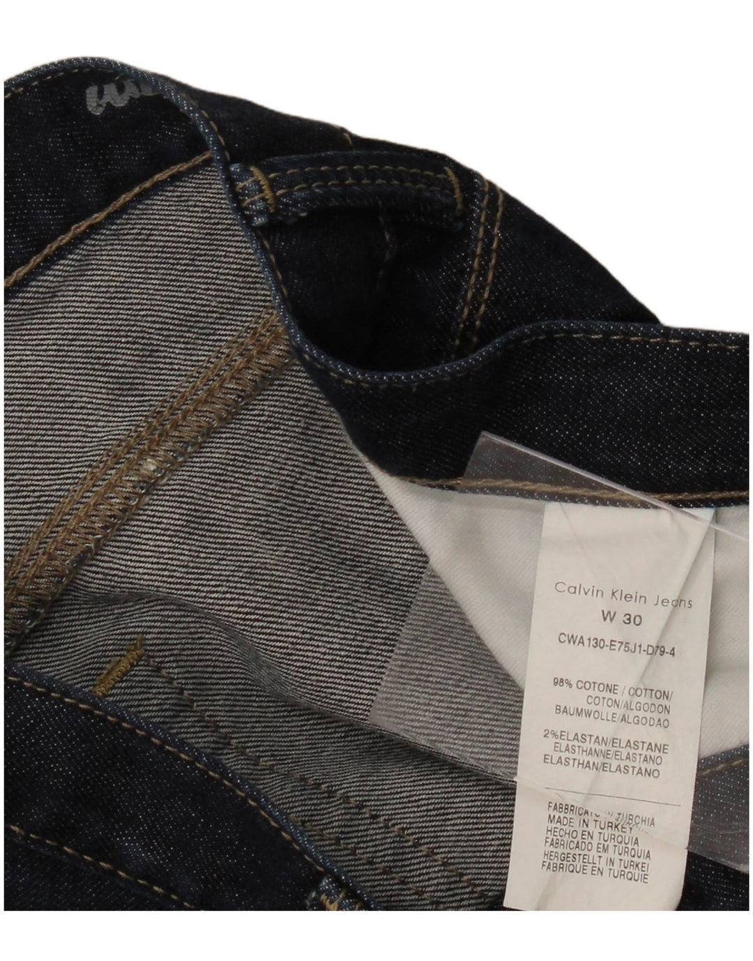 Calvin Klein Damen Flared Jeans W30 L30 Marineblau Baumwolle