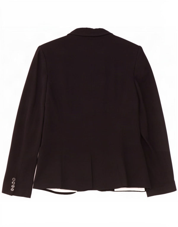 Zara Damen 1-Knopf-Blazerjacke UK 10 Small Schwarze Viskose
