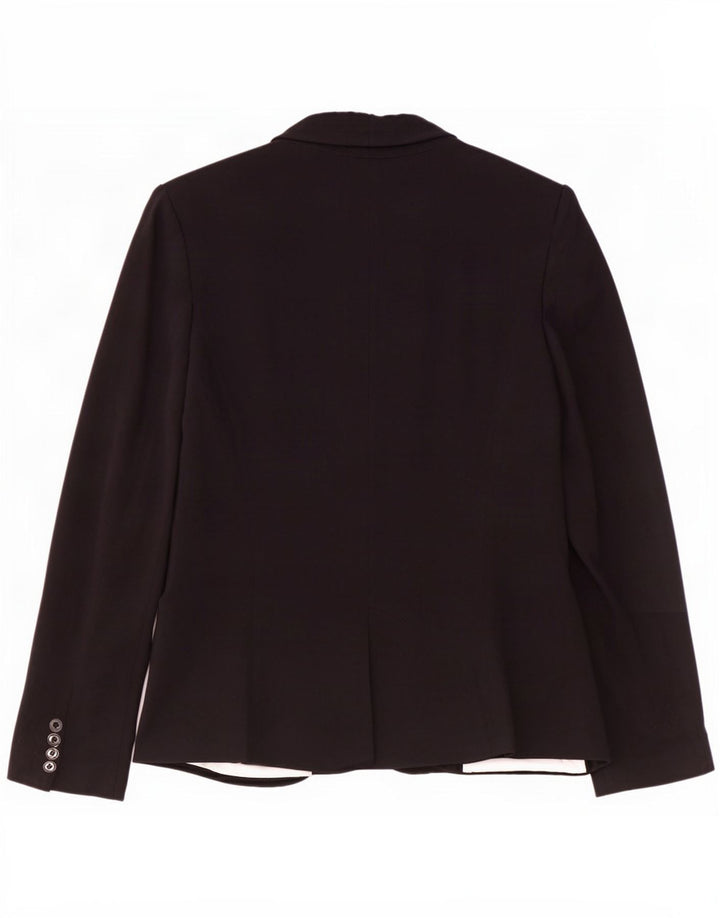Zara Damen 1-Knopf-Blazerjacke UK 10 Small Schwarze Viskose