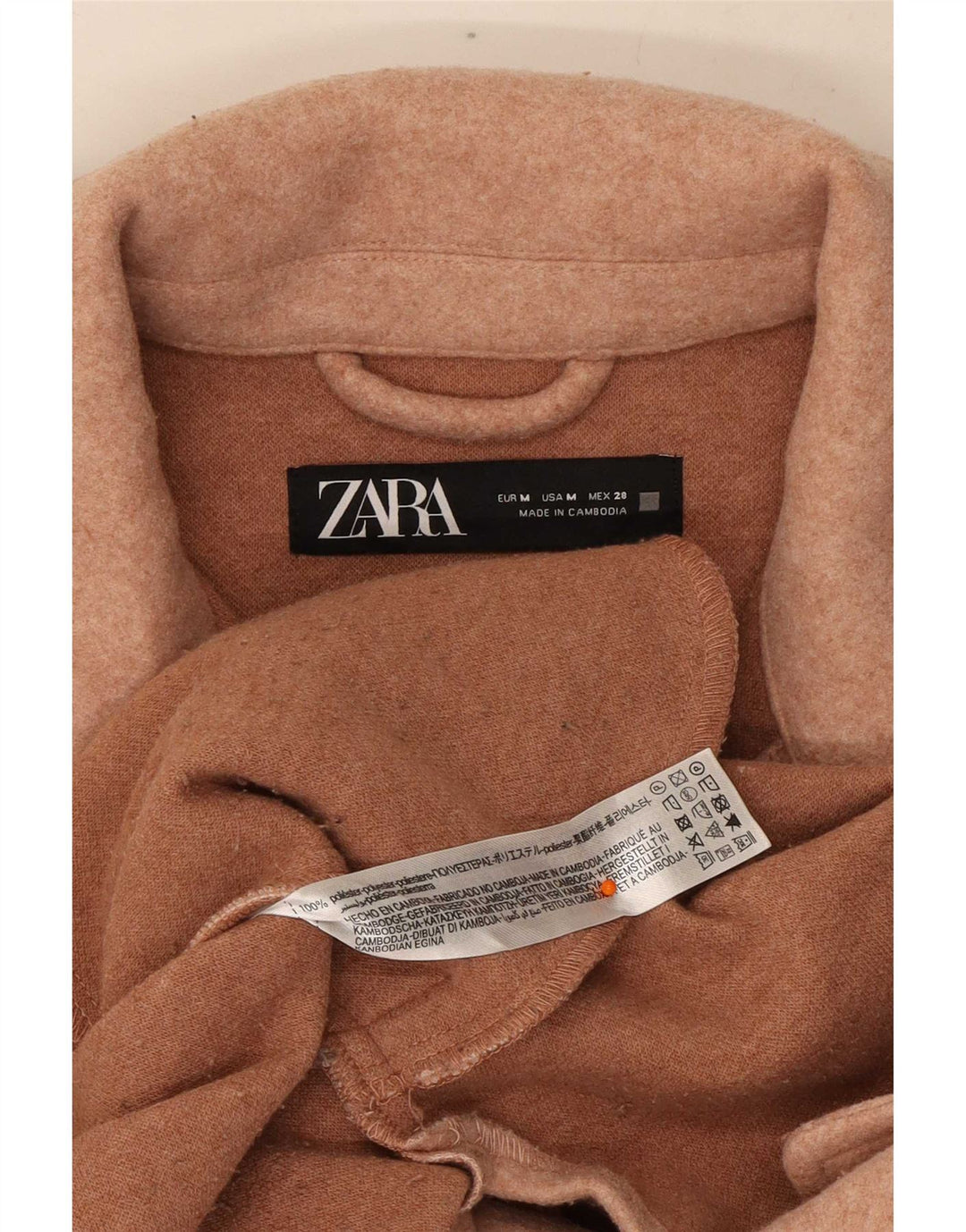 Zara Damen Shacket Übergroße Jacke UK 14 Mittelrosa Polyester