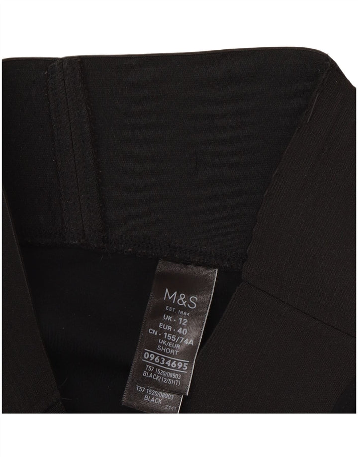 Marks & Spencer Damen Crop Leggings UK 12 Mittelschwarze Viskose