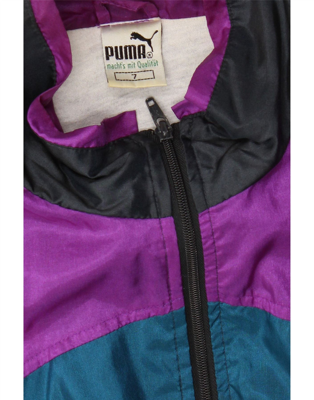 Puma Herren-Trainingsanzug-Top-Jacke, groß, schwarzes Colourblock-Polyamid