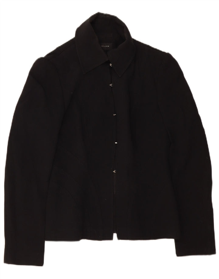 Karen Millen Damen Blazer Jacke UK 10 Small Schwarz Acetat