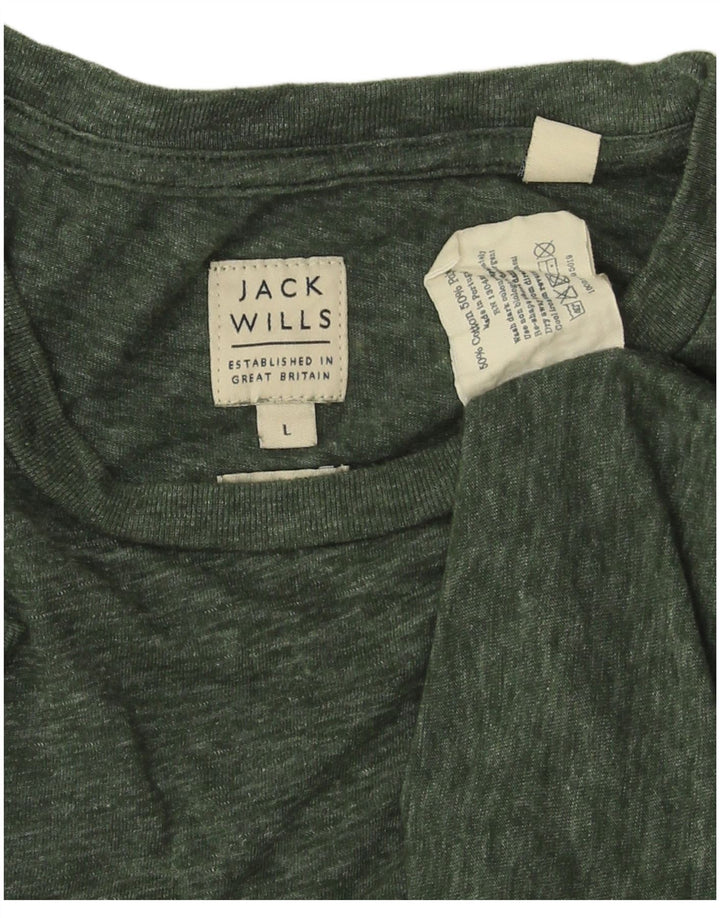 JACK WILLS Herren T-Shirt Top Large Grün Baumwolle