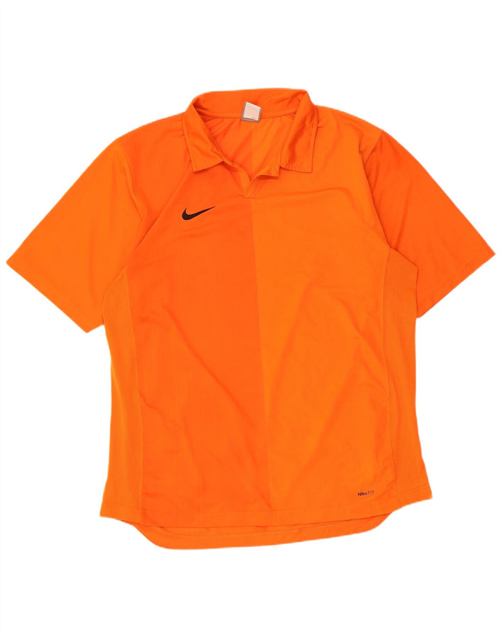 Nike Herren Poloshirt UK 45/47 XL Orange Polyester