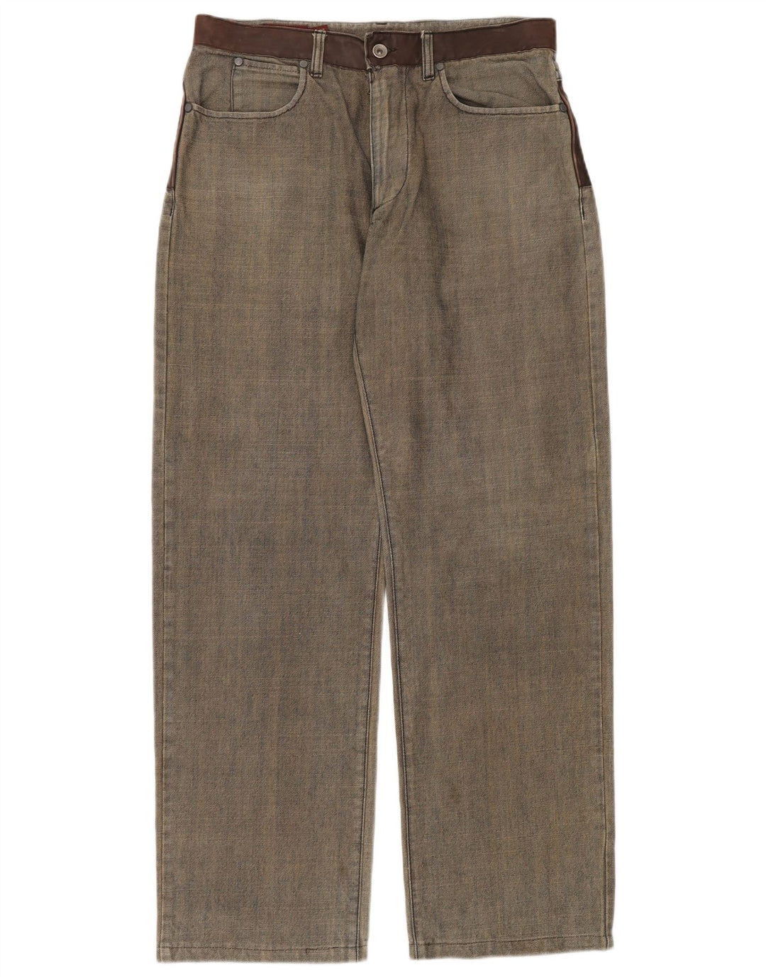 Marlboro Classics Herren Straight Jeans W32 L34 Graue Colourblock-Baumwolle