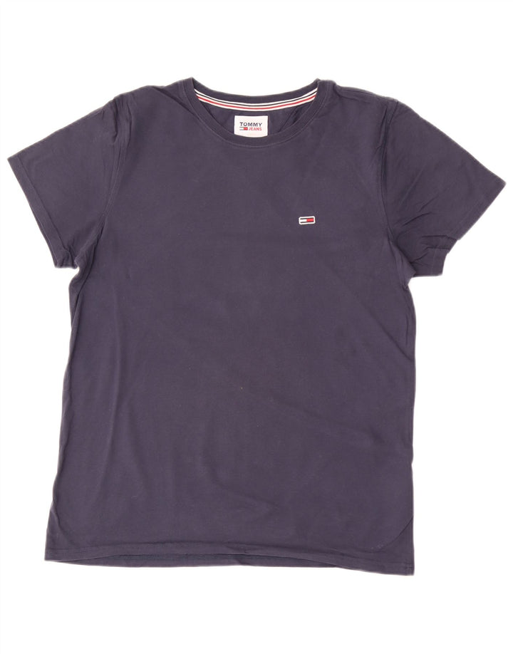 Tommy Hilfiger Herren-T-Shirt-Oberteil aus Baumwolle in mittlerem Marineblau