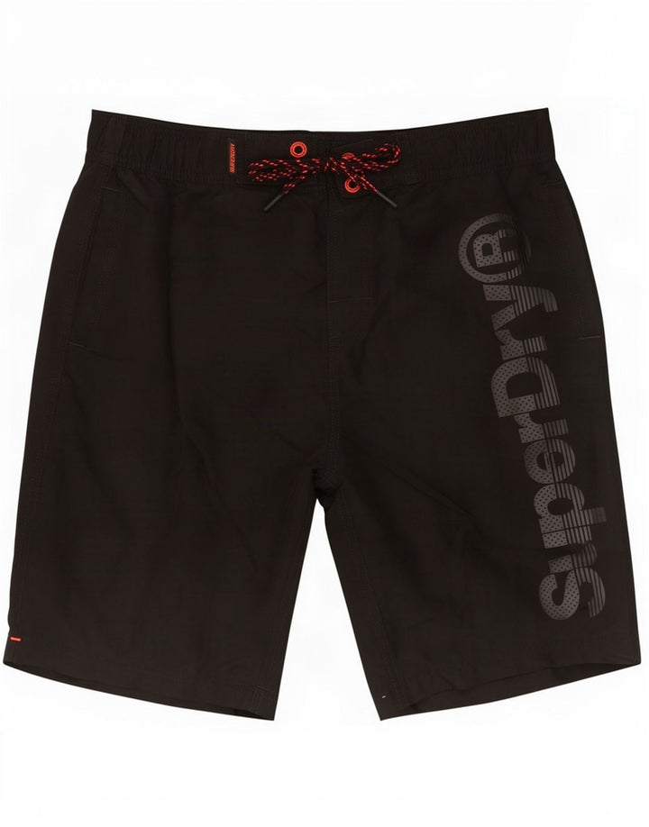 Superdry Herren Badeshorts mit Grafik, Größe S, Schwarz, Polyester