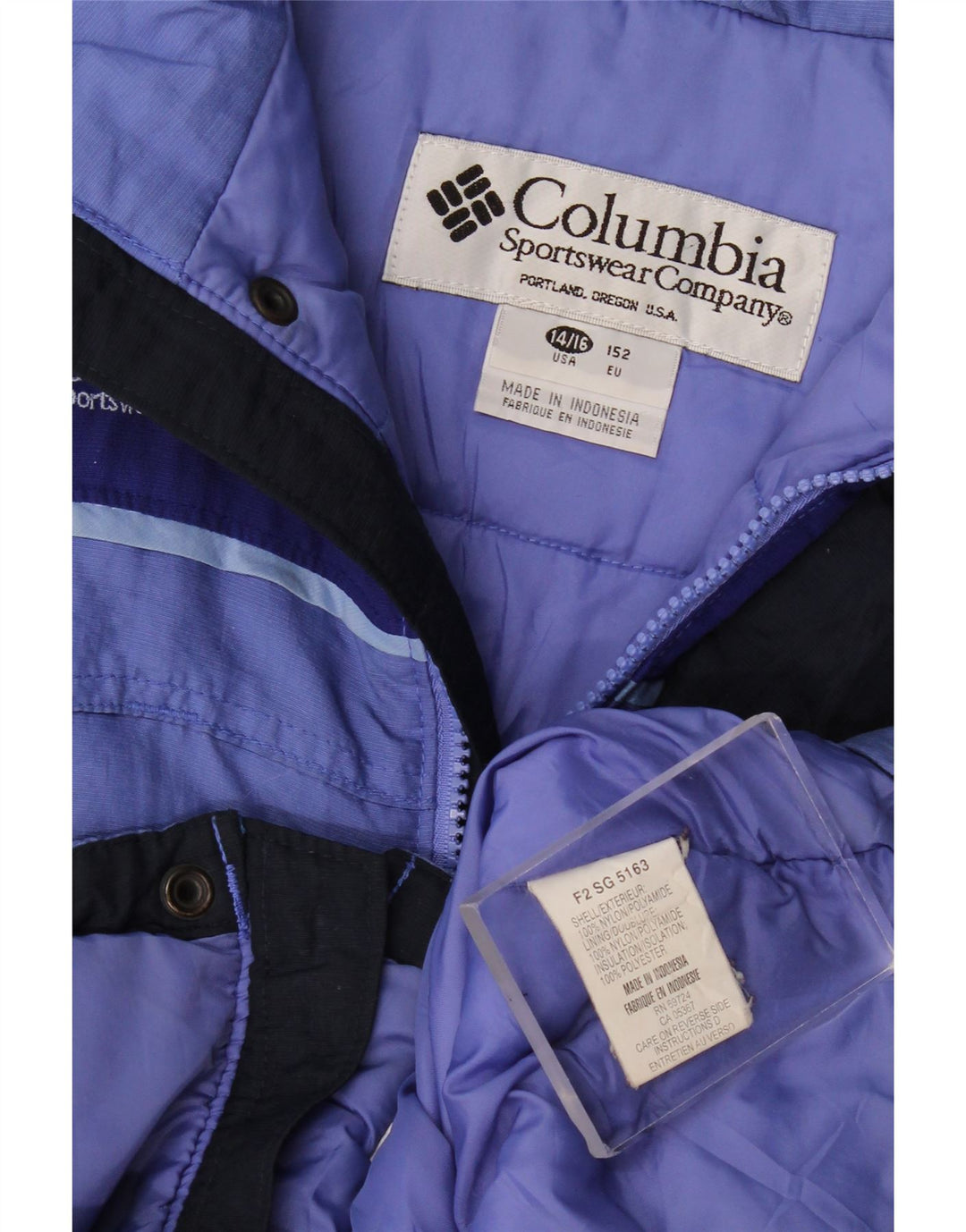 Columbia Jungen-Windbreaker-Jacke mit Grafik, 14–15 Jahre, blaues Colourblock-Nylon