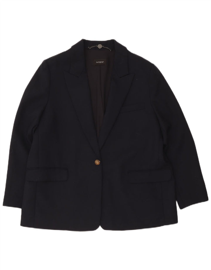 Marks & Spencer Damen-Blazer mit 1 Knopf, übergroß, Gr. 18, XL, Marineblau