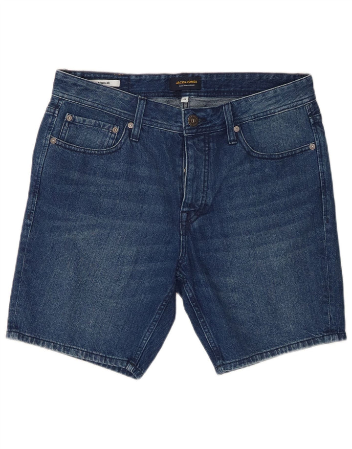 Jack & Jones Herren-Jeansshorts mit normaler Passform, Größe M, W32, Blau, Baumwolle
