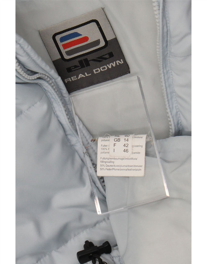 ELHO Wattierte Damenjacke mit Kapuze, UK 14, Größe L, blau, Polyester