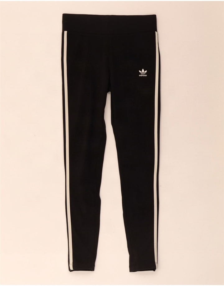 Adidas Herren Leggings UK 12 Medium Schwarz Baumwolle