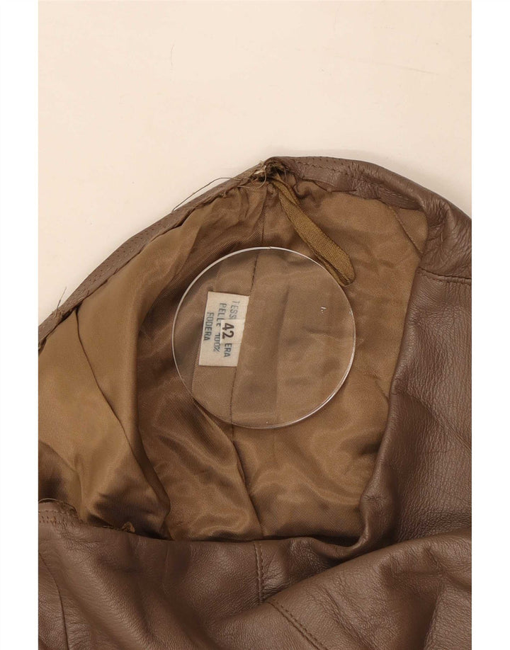 Vintage Damen Lederrock IT 42 Medium W28 Braun