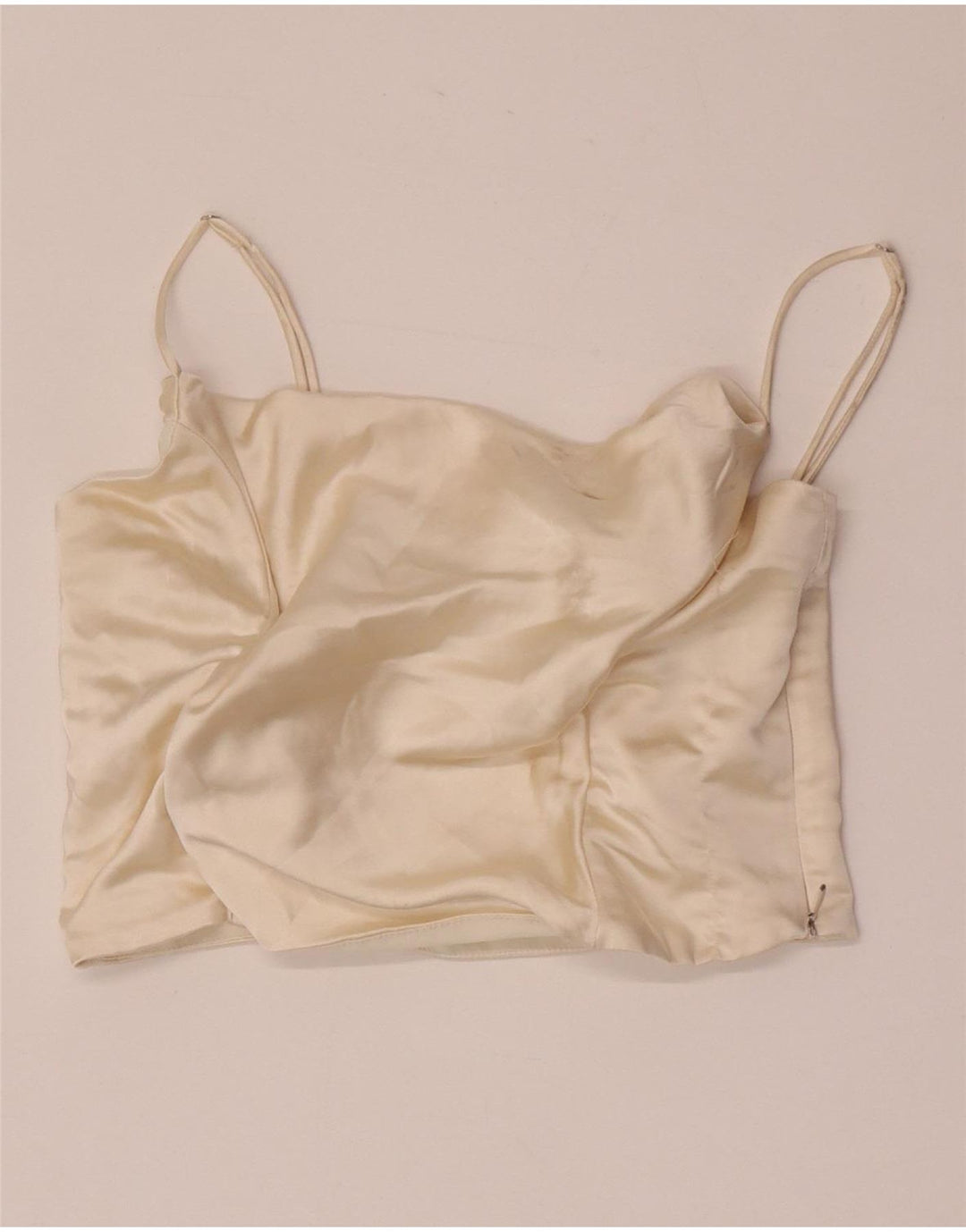 Zara Damen Crop Cami Top UK 14 Large Off White