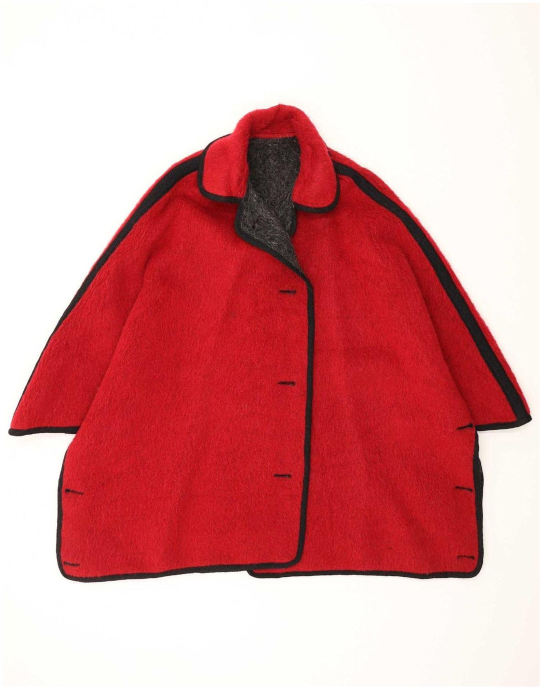 Vintage Damen Wende-Cape-Mantel, Einheitsgröße, Grau