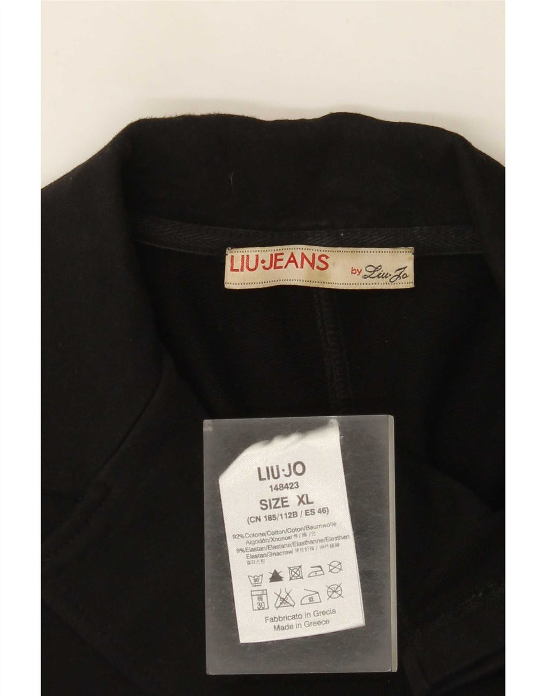 Liu Jo Damen 1-Knopf-Blazerjacke UK 18 XL Schwarz Baumwolle
