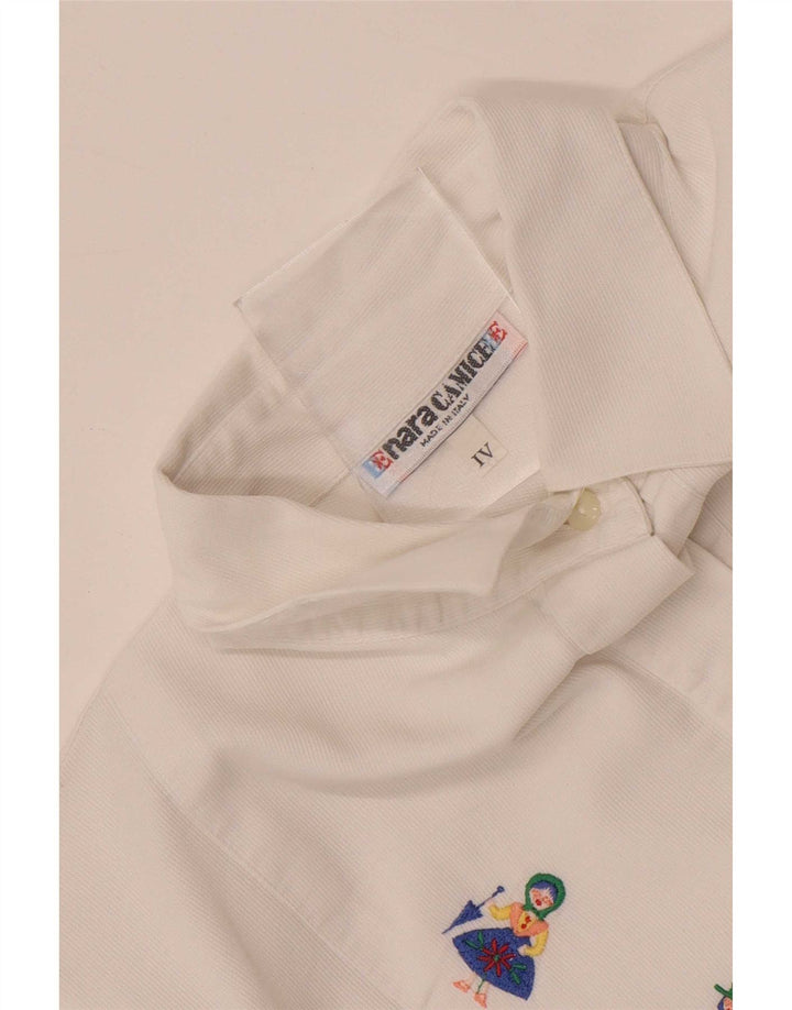 Naracamicee Damen-Hemdbluse mit Grafik, UK 14, Mittelweiß, Ethnisch