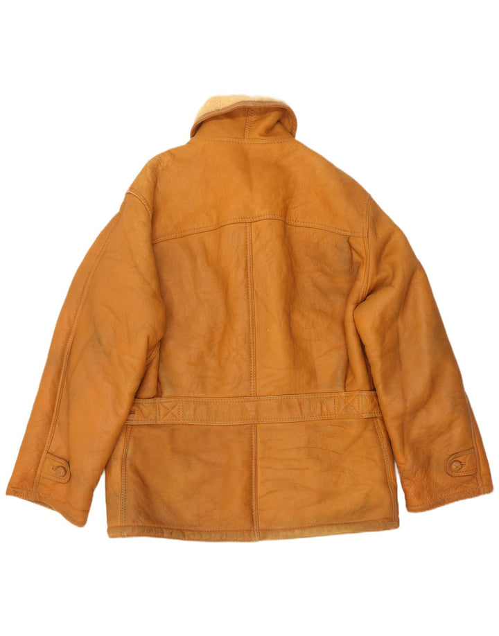 Vintage Herren Shearling Jacke UK 42 XL Beige Shearling