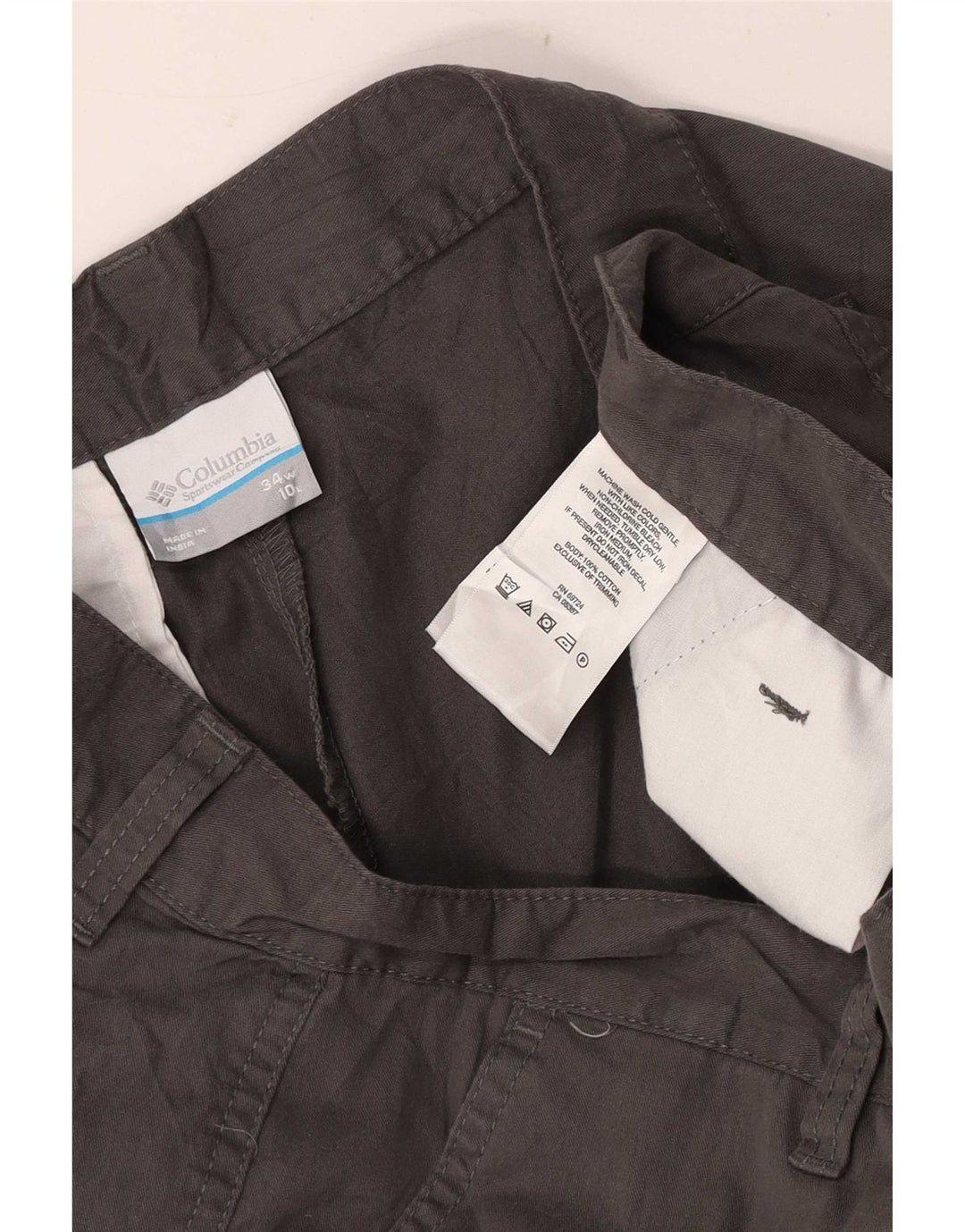 Columbia Herren Regular Chino Shorts W34 Large Grau Baumwolle